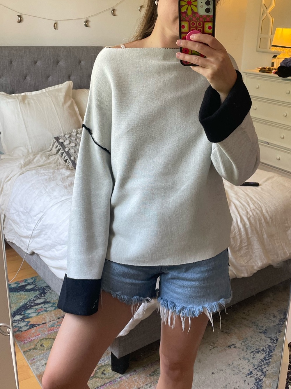 Cream and Black Sweater